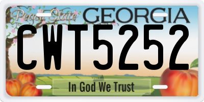 GA license plate CWT5252