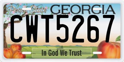 GA license plate CWT5267