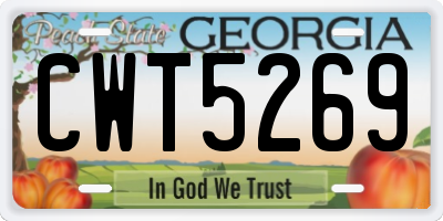 GA license plate CWT5269