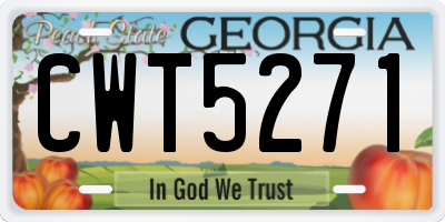GA license plate CWT5271