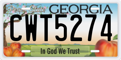 GA license plate CWT5274