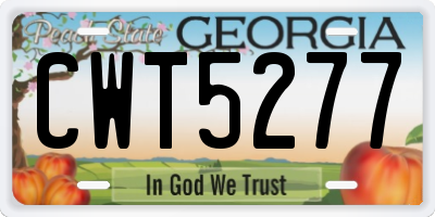 GA license plate CWT5277