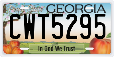 GA license plate CWT5295