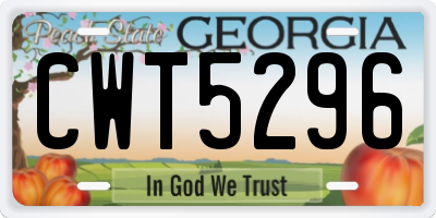 GA license plate CWT5296