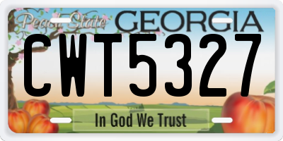 GA license plate CWT5327