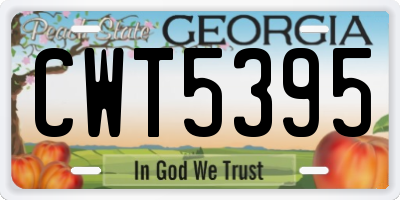 GA license plate CWT5395