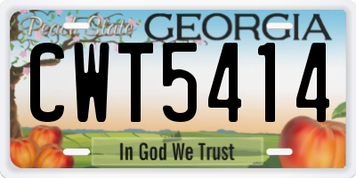 GA license plate CWT5414