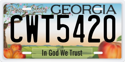 GA license plate CWT5420