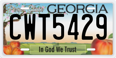 GA license plate CWT5429