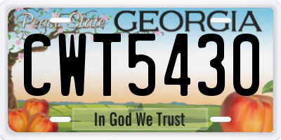 GA license plate CWT5430
