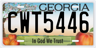 GA license plate CWT5446