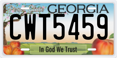 GA license plate CWT5459