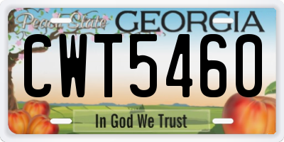 GA license plate CWT5460