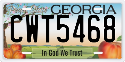GA license plate CWT5468