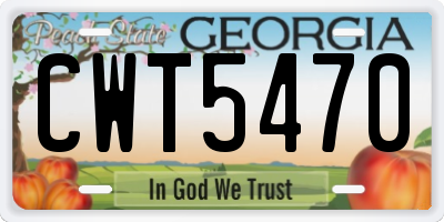 GA license plate CWT5470