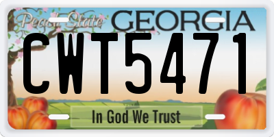 GA license plate CWT5471