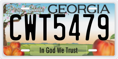GA license plate CWT5479