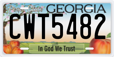 GA license plate CWT5482
