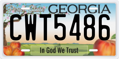 GA license plate CWT5486