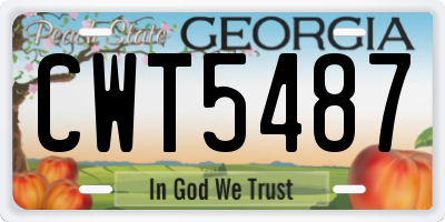 GA license plate CWT5487