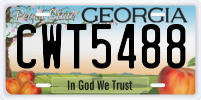 GA license plate CWT5488