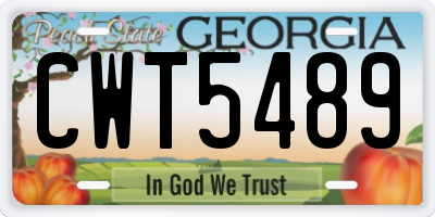 GA license plate CWT5489