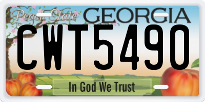 GA license plate CWT5490