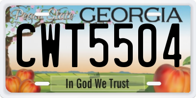 GA license plate CWT5504