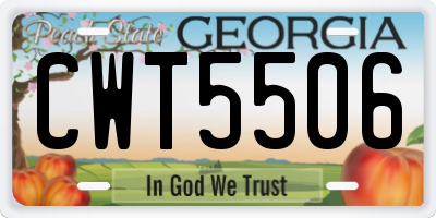 GA license plate CWT5506
