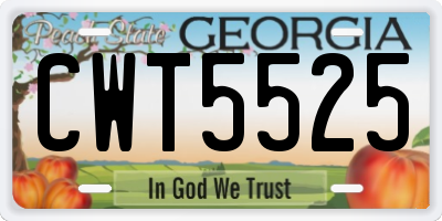 GA license plate CWT5525