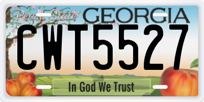 GA license plate CWT5527