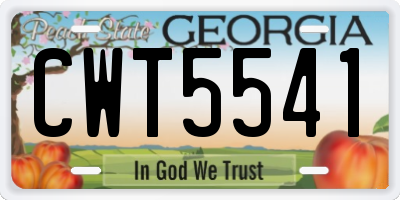 GA license plate CWT5541