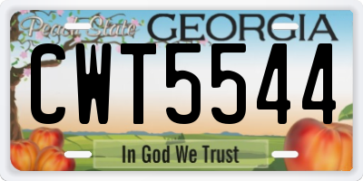 GA license plate CWT5544