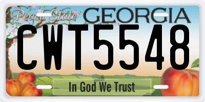 GA license plate CWT5548