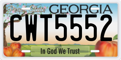 GA license plate CWT5552