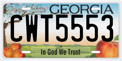 GA license plate CWT5553