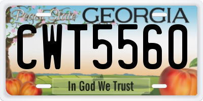 GA license plate CWT5560