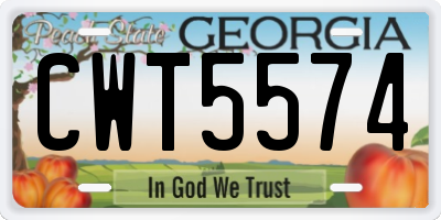GA license plate CWT5574