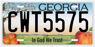 GA license plate CWT5575