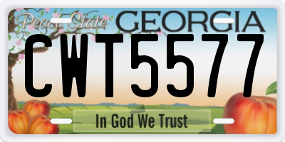 GA license plate CWT5577