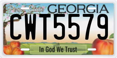 GA license plate CWT5579