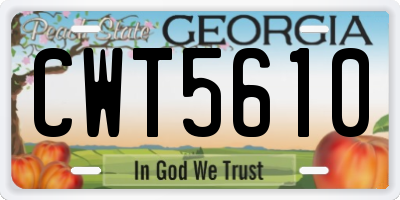 GA license plate CWT5610
