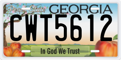 GA license plate CWT5612