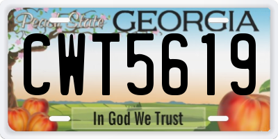GA license plate CWT5619
