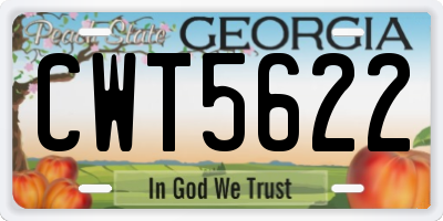 GA license plate CWT5622