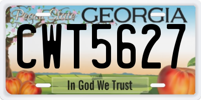 GA license plate CWT5627