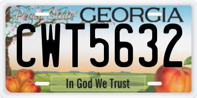 GA license plate CWT5632