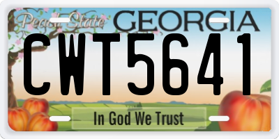 GA license plate CWT5641