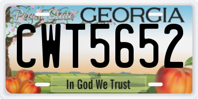 GA license plate CWT5652