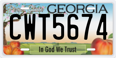 GA license plate CWT5674